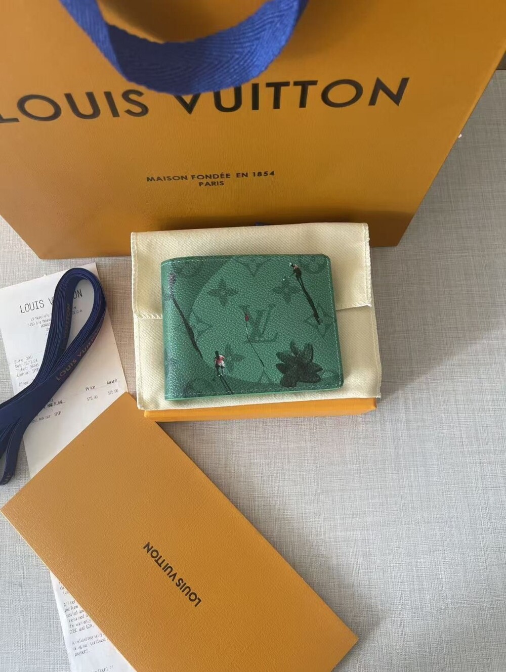 Louis Vuitton Green Monogram Canvas Bi-Fold Wallet